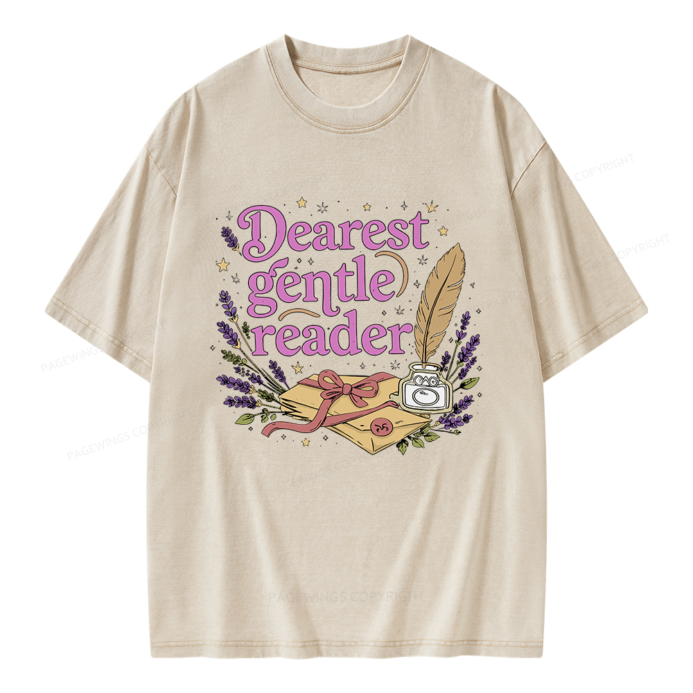 Pagewings Dearest Gentle Reader Unisex Washed T-shirt