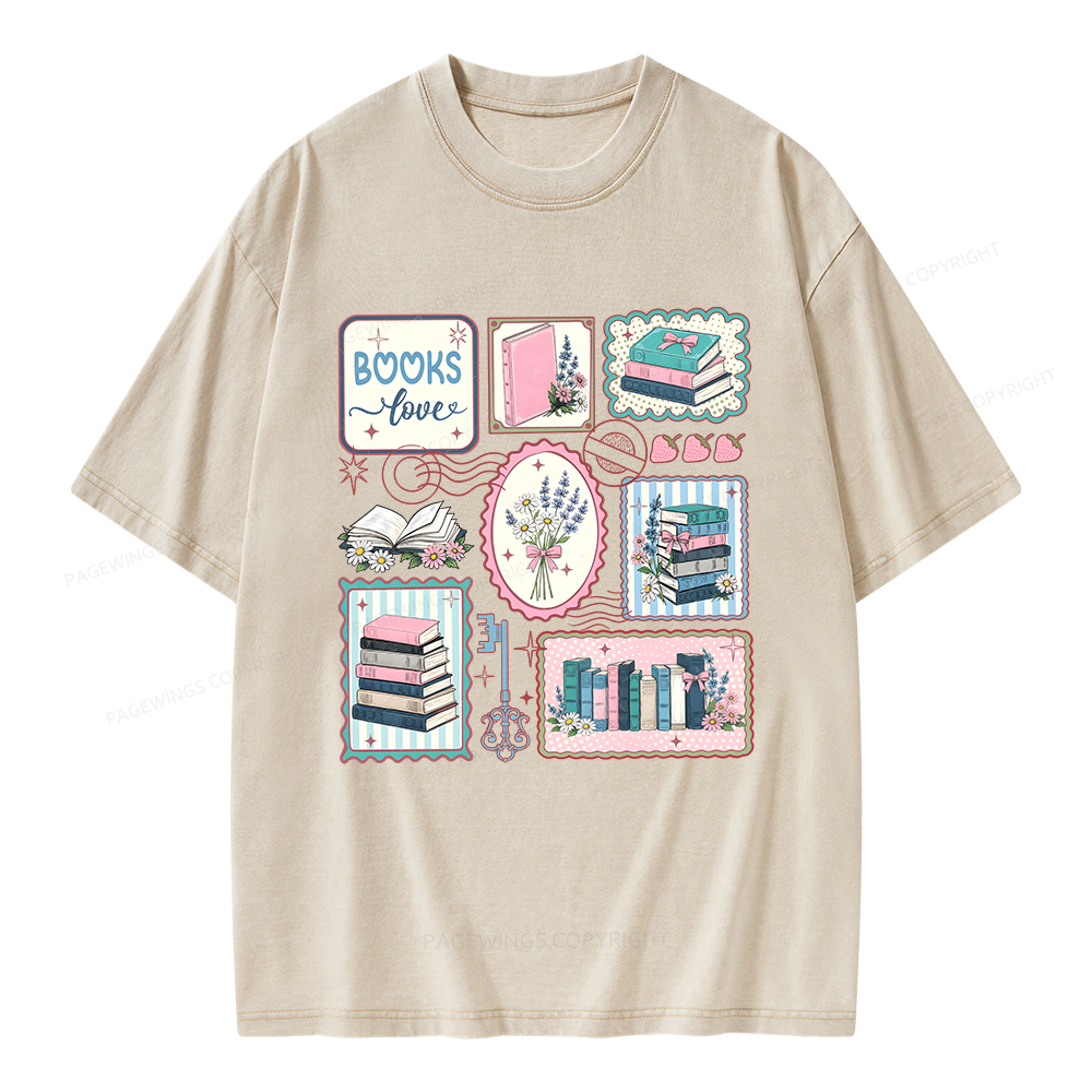 Pagewings Book Lover Book Club Unisex Washed T-shirt