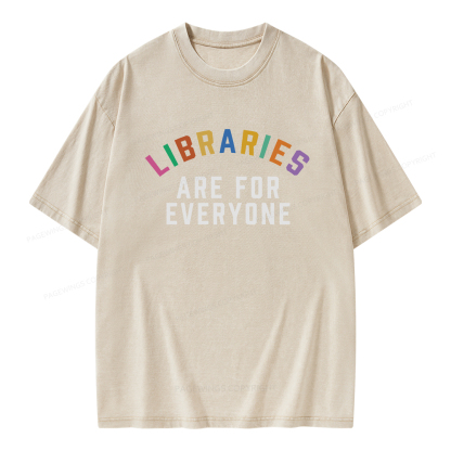 Pagewings Libraries Are For Everyone Unisex Washed T-shirt