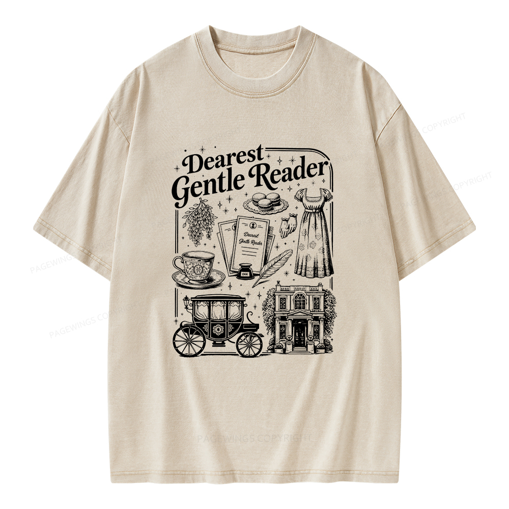 Pagewings Dearest Gentle Reader Unisex Washed T-shirt