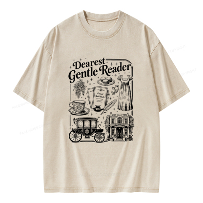 Pagewings Dearest Gentle Reader Unisex Washed T-shirt