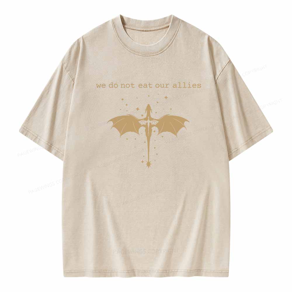 Pagewings We Do Not Eat Our Allies Unisex Washed T-shirt