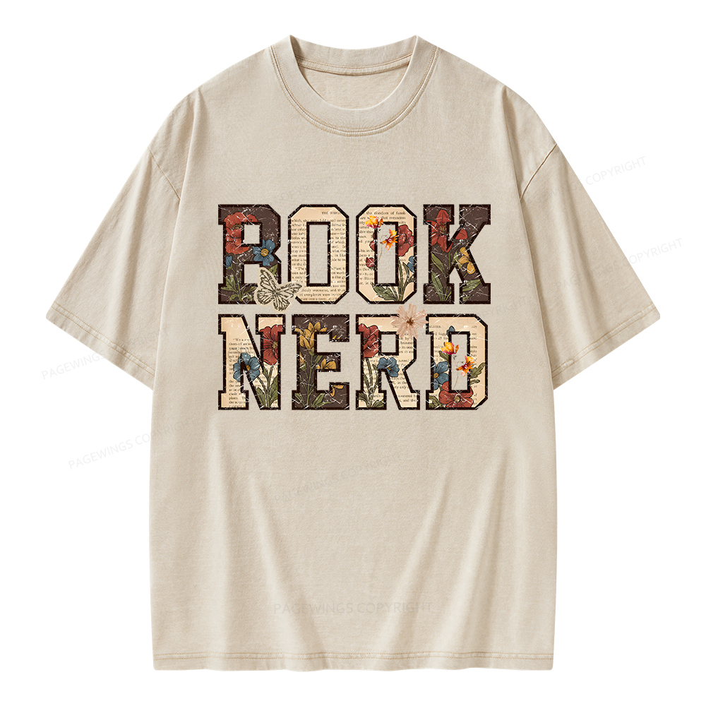 Pagewings Book Nerd Unisex Washed T-shirt