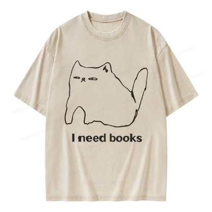 Pagewings I Need Books Unisex Washed T-shirt