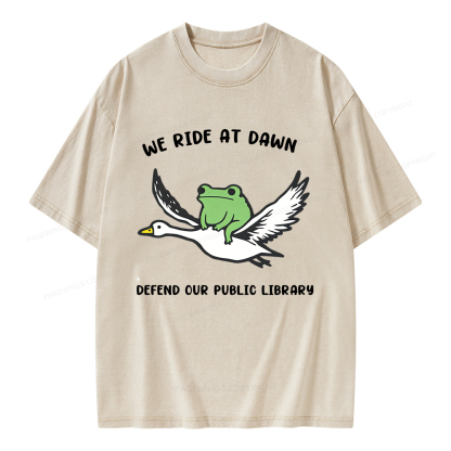 Pagewings We Ride at Dawn Unisex Washed T-shirt