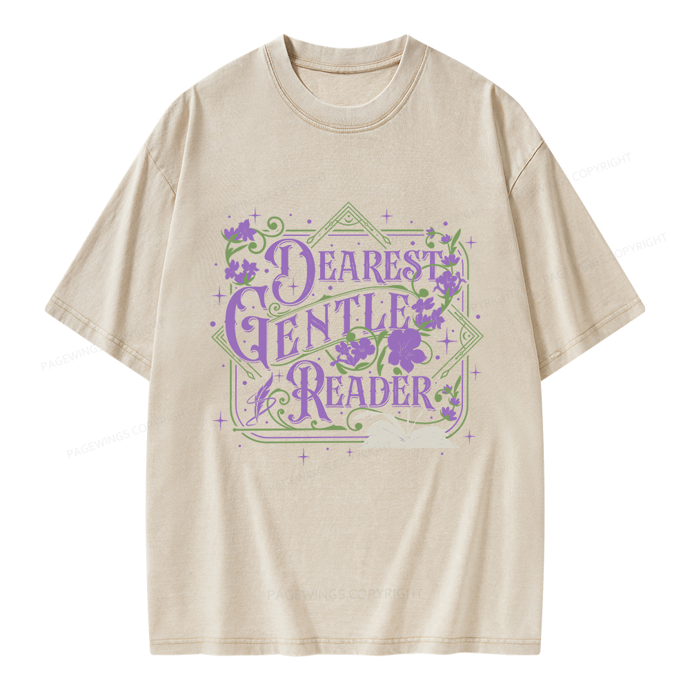 Pagewings Dearest Gentle Reader Unisex Washed T-shirt