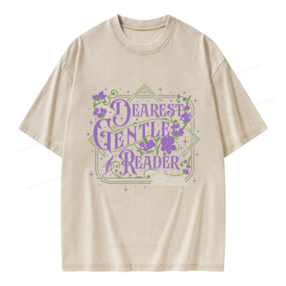 Pagewings Dearest Gentle Reader Unisex Washed T-shirt