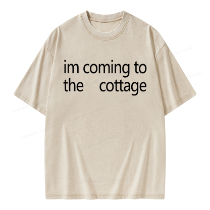Pagewings Im Coming To The Cottage Unisex Washed T-shirt