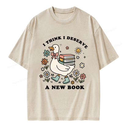 Pagewings I Think I Deserve A New Book Unisex Washed T-shirt