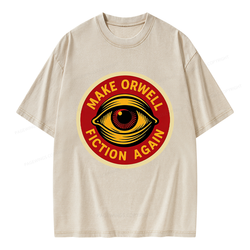 Pagewings Make Orwell Fiction Again Unisex Washed T-shirt
