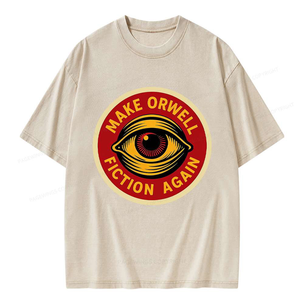 Pagewings Make Orwell Fiction Again Unisex Washed T-shirt