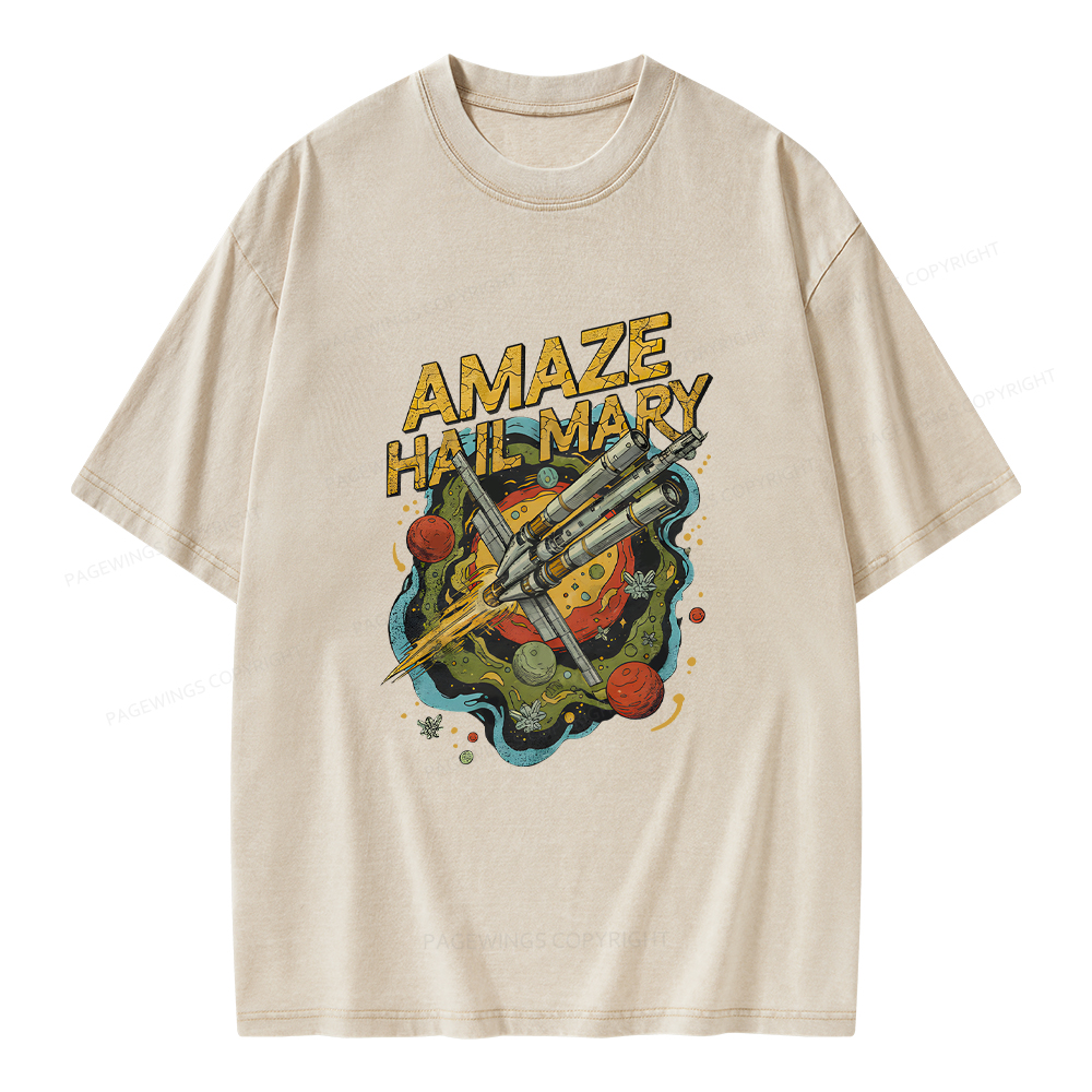 Pagewings Amaze Hail Mary Amaze Unisex Washed T-shirt