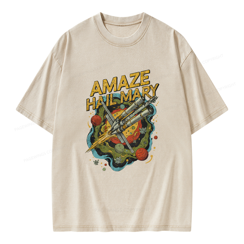Pagewings Amaze Hail Mary Amaze Unisex Washed T-shirt