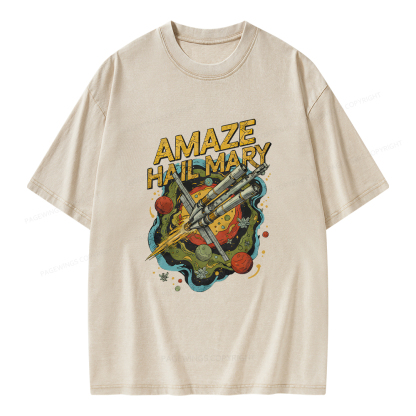 Pagewings Amaze Hail Mary Amaze Unisex Washed T-shirt