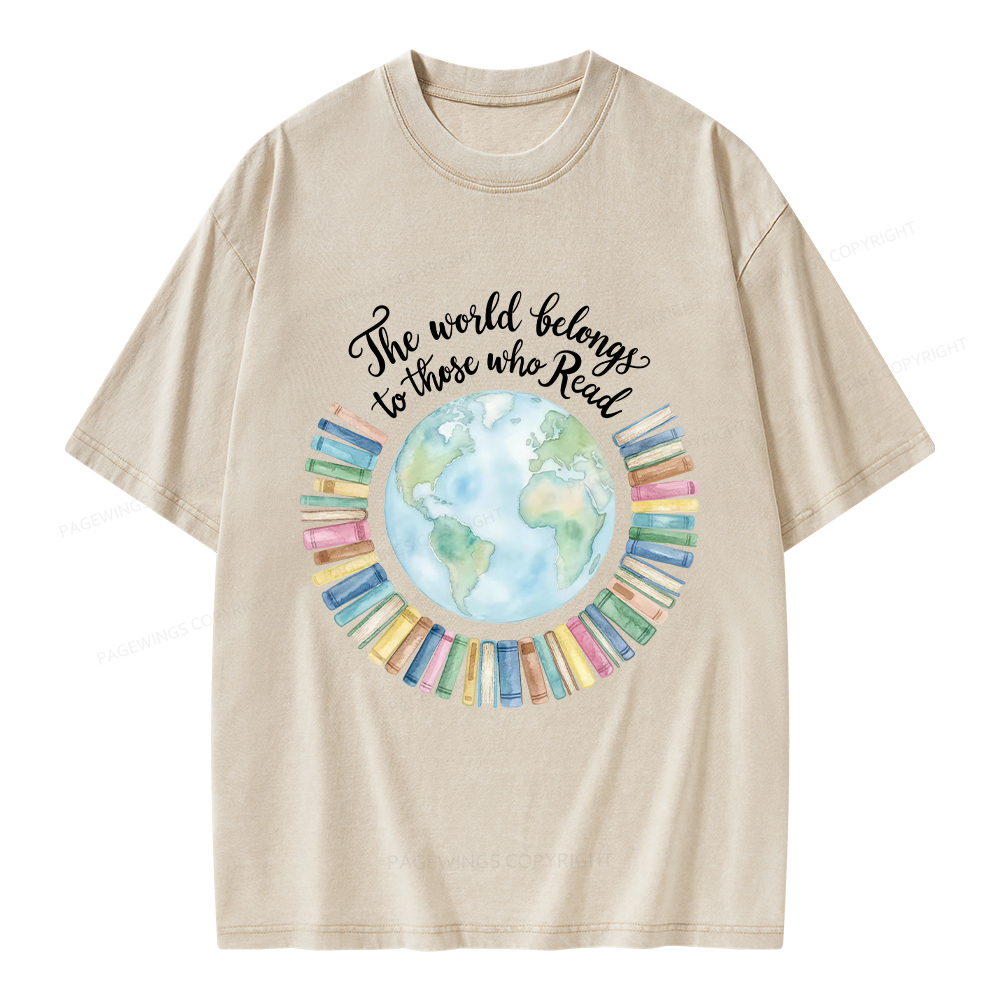 Pagewings The World Belongs to Those Who Read Unisex Washed T-shirt