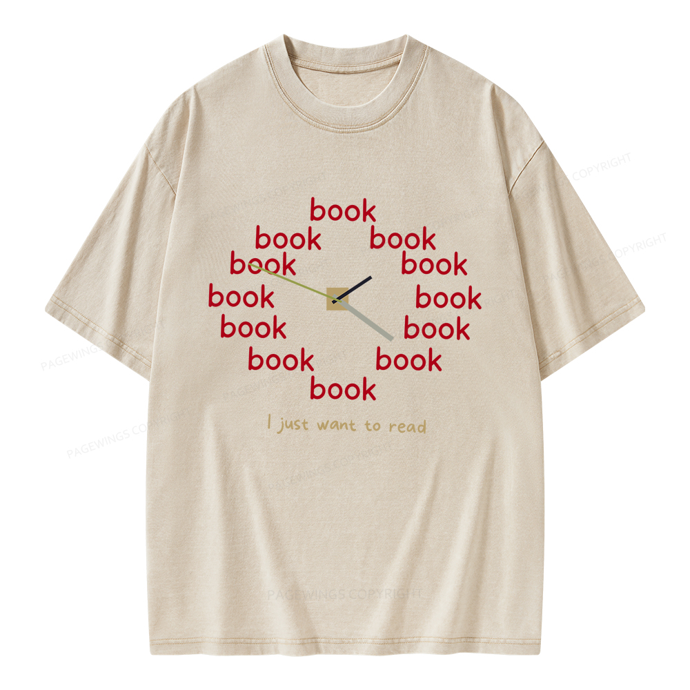 Pagewings I Just Want To Read Unisex Washed T-shirt