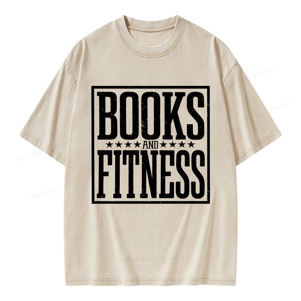 Pagewings Books And Fitness Unisex Washed T-shirt