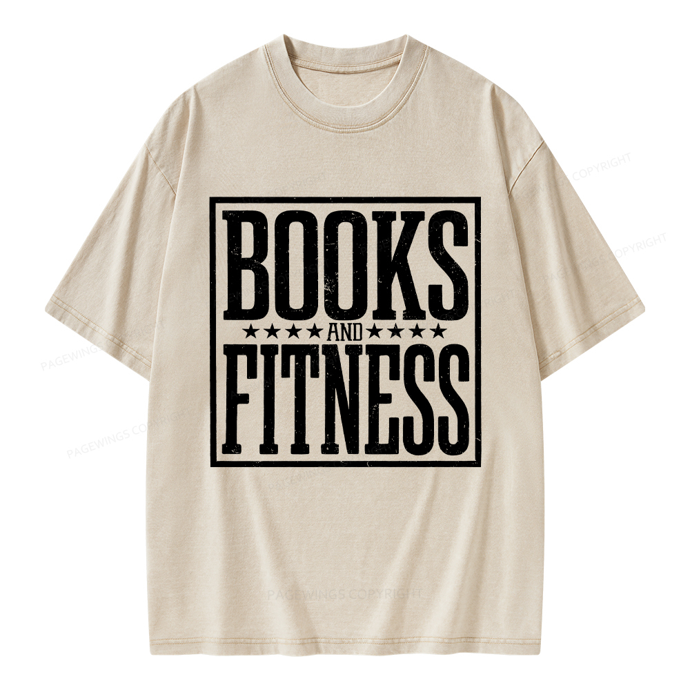 Pagewings Books And Fitness Unisex Washed T-shirt