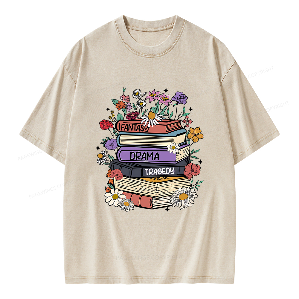 Pagewings Fantasy Drama Tragedy Unisex Washed T-shirt