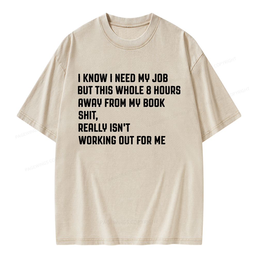 Pagewings Funny Book Lover Unisex Washed T-shirt