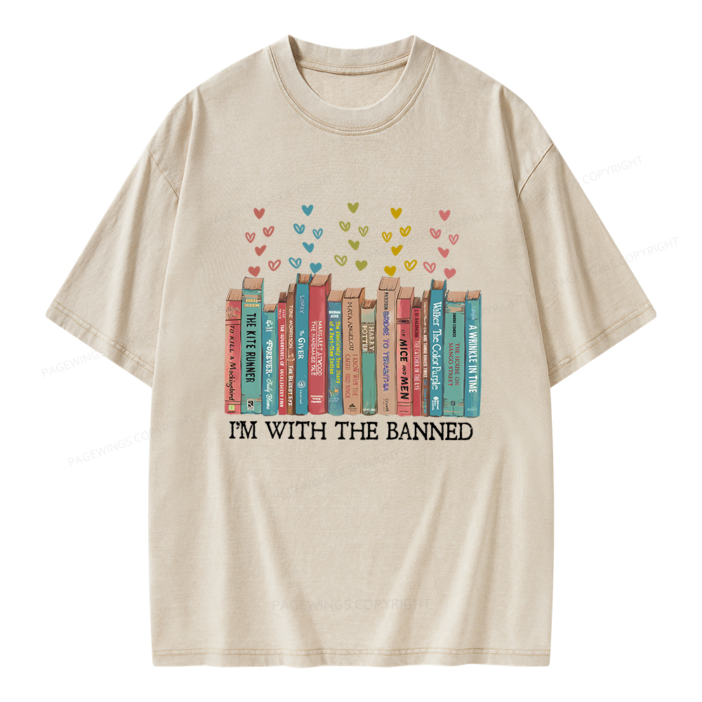 Pagewings I'm With The Banned Unisex Washed T-shirt