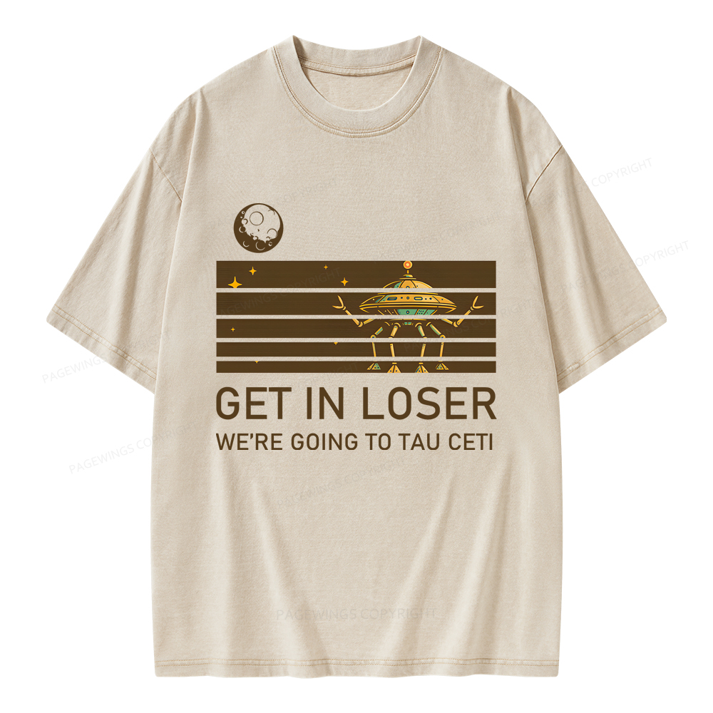 Pagewings Get In Loser Unisex Washed T-shirt