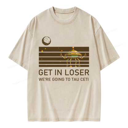 Pagewings Get In Loser Unisex Washed T-shirt