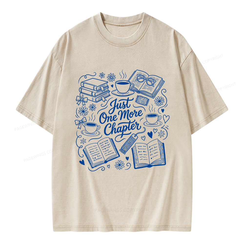 Pagewings Just One More Chapter Unisex Washed T-shirt