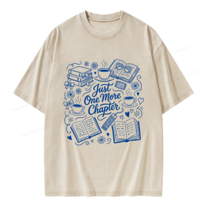 Pagewings Just One More Chapter Unisex Washed T-shirt