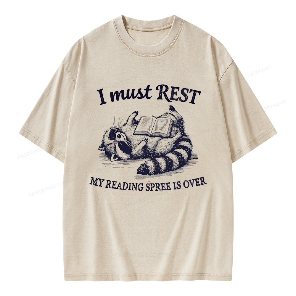 Pagewings My Reading Spree Is Over Unisex Washed T-shirt