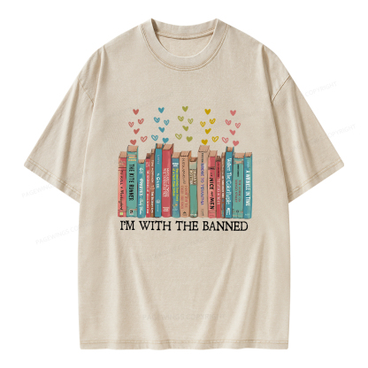 Pagewings I'm With The Banned Unisex Washed T-shirt