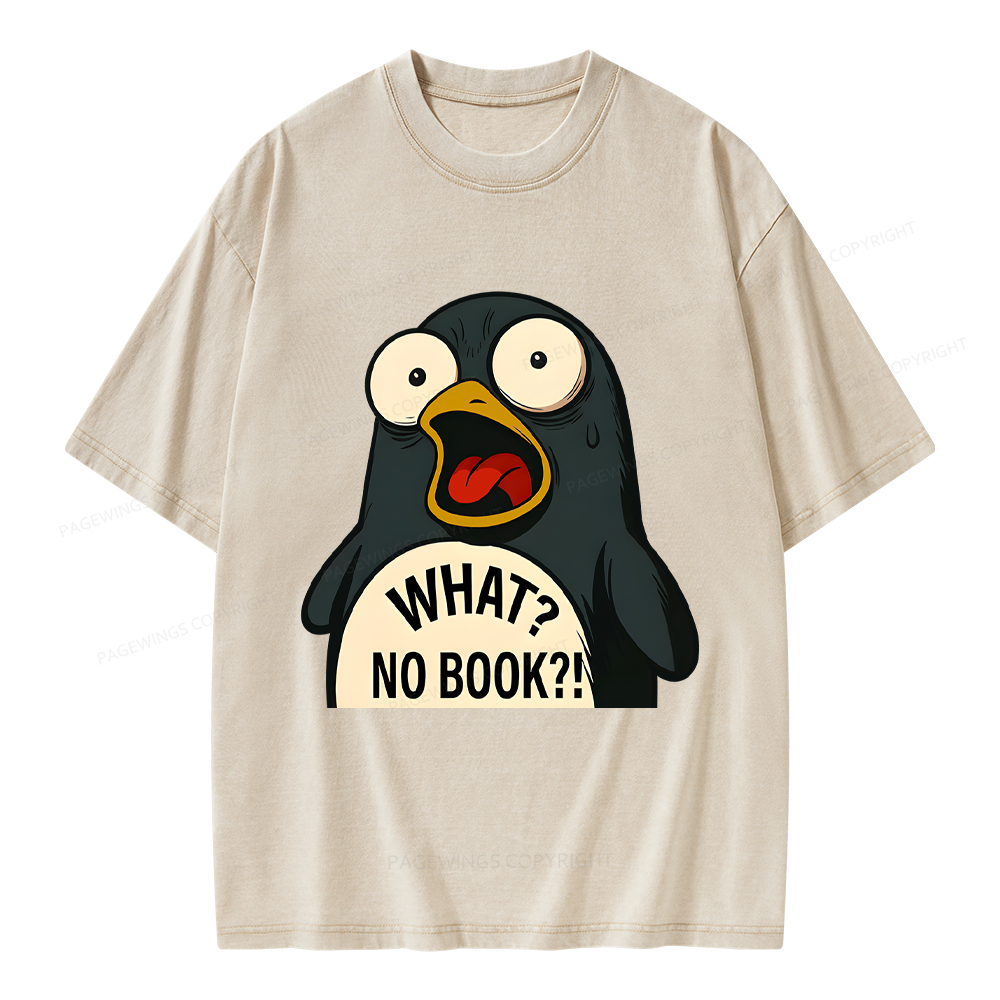 Pagewings What No Book Unisex Washed T-shirt