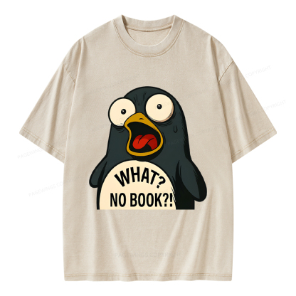 Pagewings What No Book Unisex Washed T-shirt