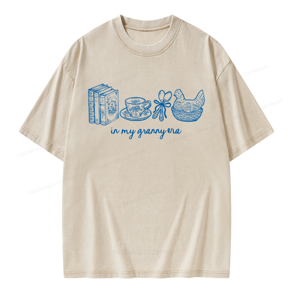 Pagewings In My Granny Era Unisex Washed T-shirt