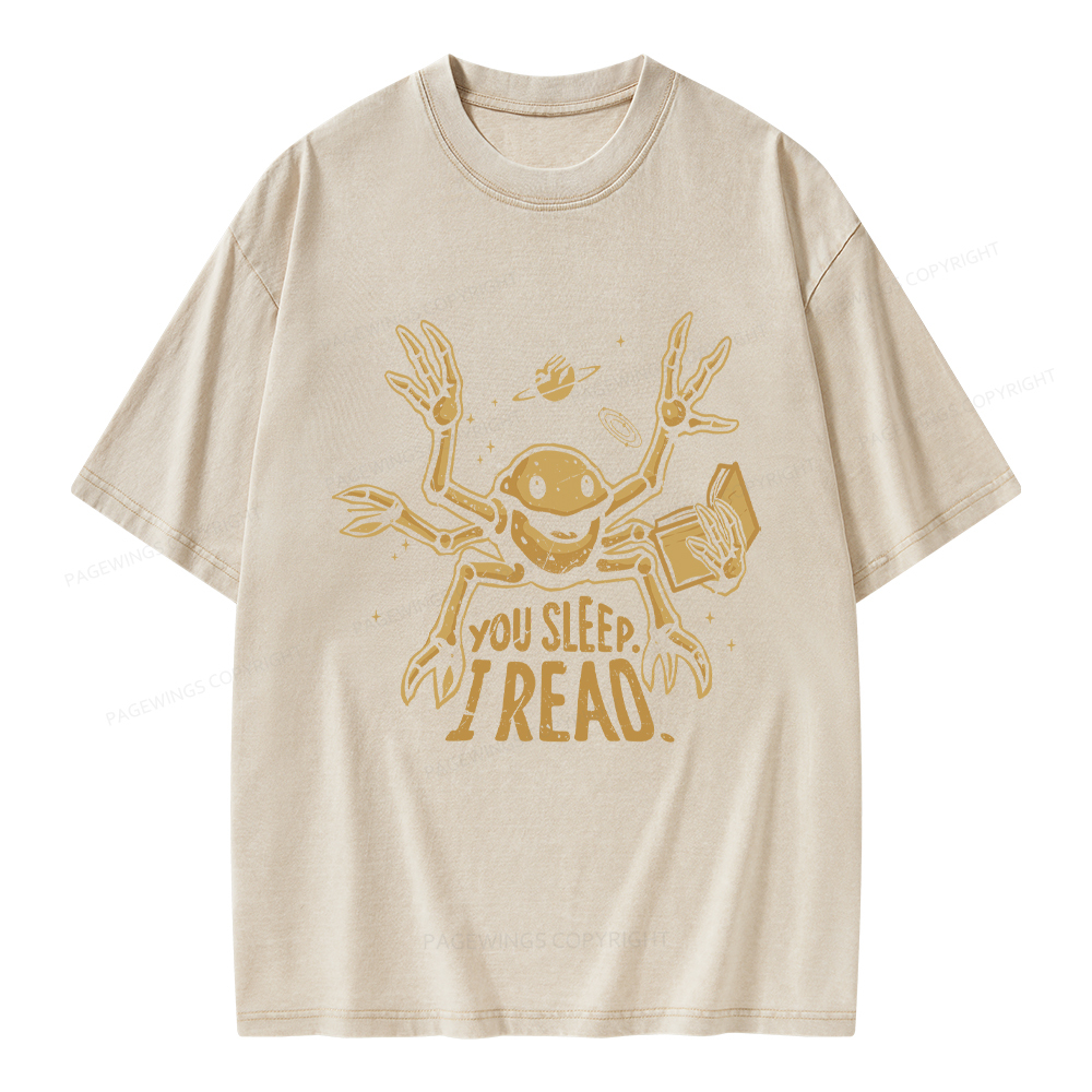 Pagewings You Sleep I Read Unisex Washed T-shirt