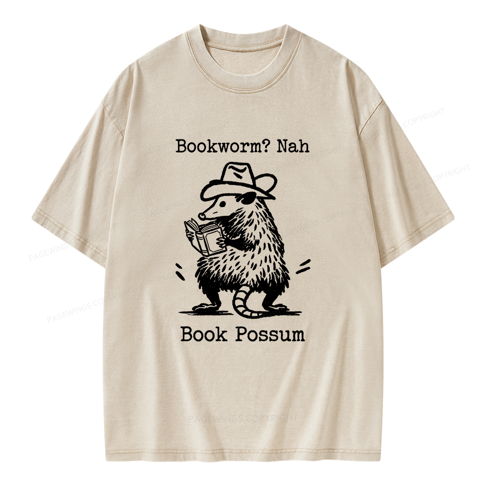 Pagewings Book Possum Unisex Washed T-shirt