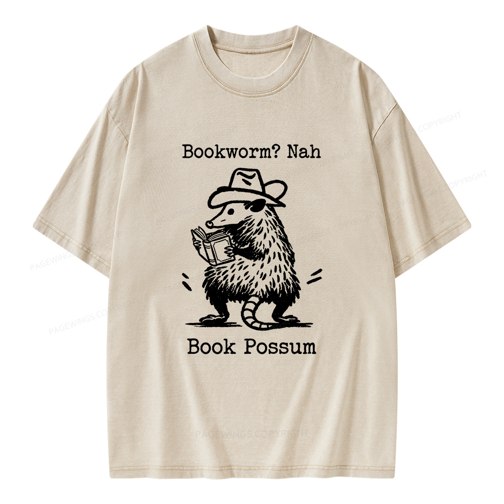 Pagewings Book Possum Unisex Washed T-shirt