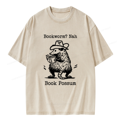 Pagewings Book Possum Unisex Washed T-shirt