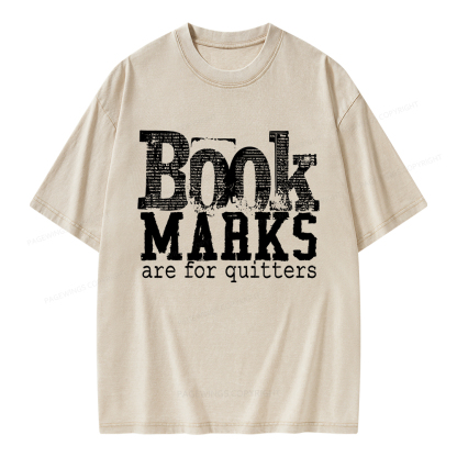 Pagewings Book Marks Are For Quitters Unisex Washed T-shirt