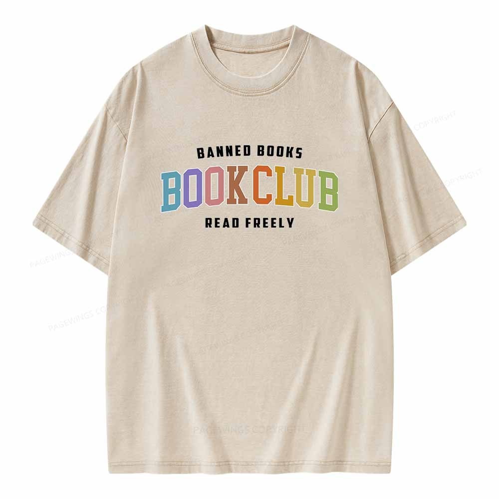 Pagewings Banned Book Book Club Unisex Washed T-shirt