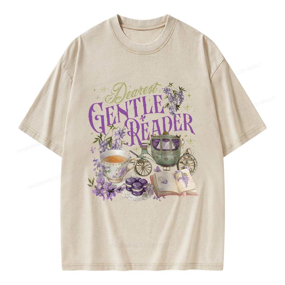 Pagewings Dearest Gentle Reader Unisex Washed T-shirt