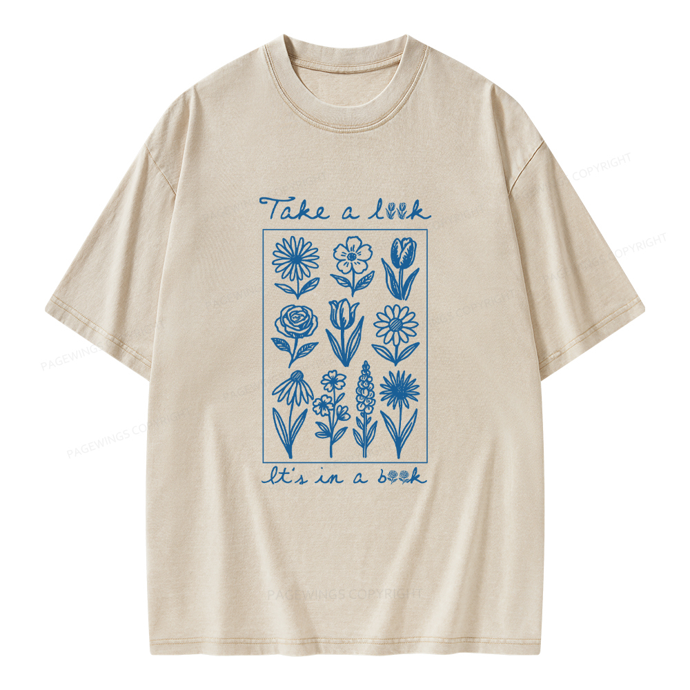 Pagewings Take A Look It’s In A Book Unisex Washed T-shirt