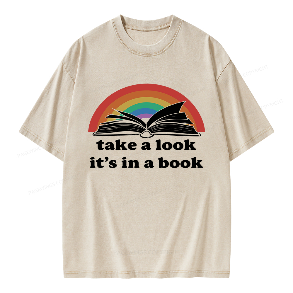 Pagewings Take A Look It’s In A Book Unisex Washed T-shirt