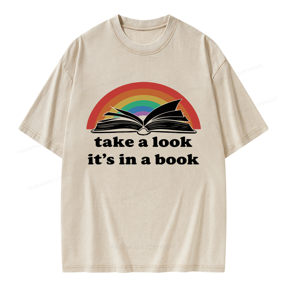 Pagewings Take A Look It’s In A Book Unisex Washed T-shirt
