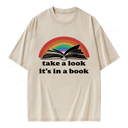Pagewings Take A Look It’s In A Book Unisex Washed T-shirt