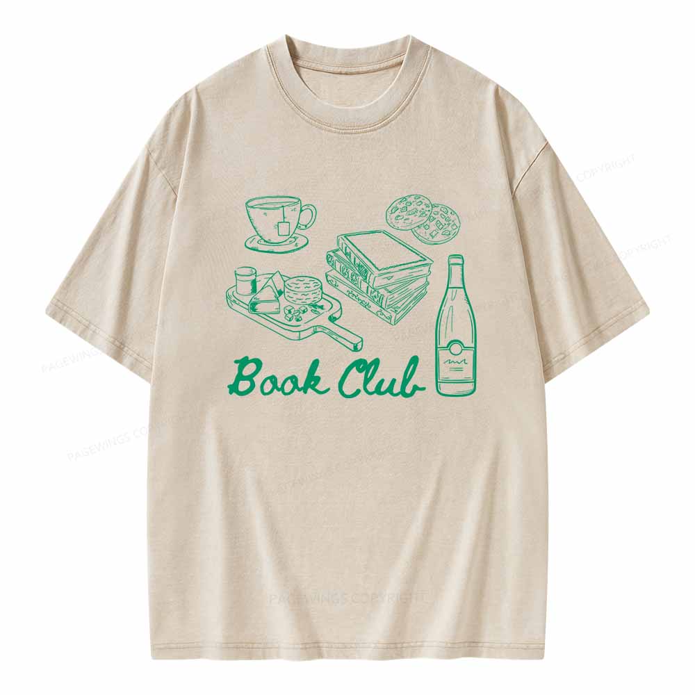 Pagewings Book Club Shirt Unisex Washed T-shirt