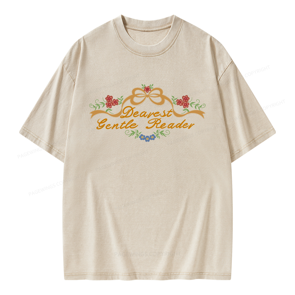 Pagewings Dearest Gentle Reader Unisex Washed T-shirt
