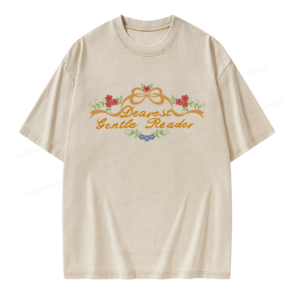 Pagewings Dearest Gentle Reader Unisex Washed T-shirt