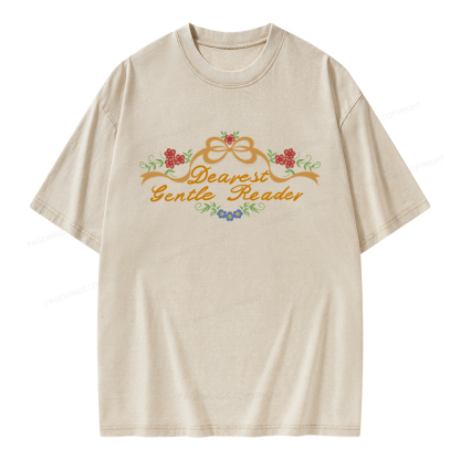 Pagewings Dearest Gentle Reader Unisex Washed T-shirt
