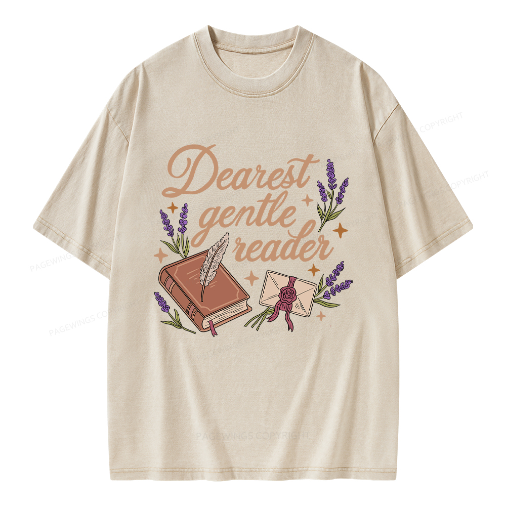Pagewings Dearest Gentle Reader Unisex Washed T-shirt